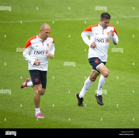 Dutch Soccer Player Arjen Robben Prepares With The Dutch National Team