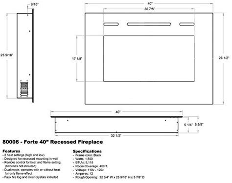 Touchstone Smart Electric Fireplace The Forte Inch Recessed Mounted