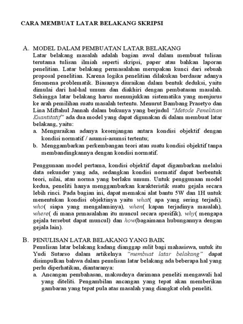 Cara Membuat Latar Belakang Skripsi Pdf