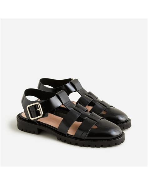 J Crew Fisherman Lug Sole Sandals In Black Lyst