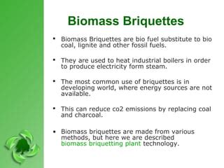 Biomass Briquettes- Pollution Free Briquettes | PPT