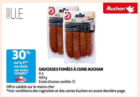 Promo Saucisses Fum Es Cuire Auchan Chez Auchan Direct Icatalogue Fr