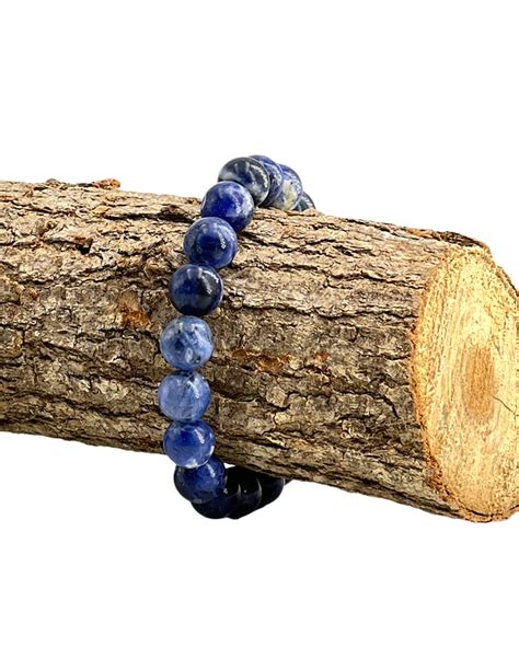 Bracelet Homme Sodalite Mm Bracelets En Pierres Naturelles Bracelet