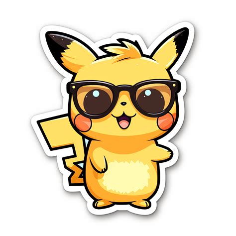 Pikachu Wearing Sunglasses Sticker - Etsy