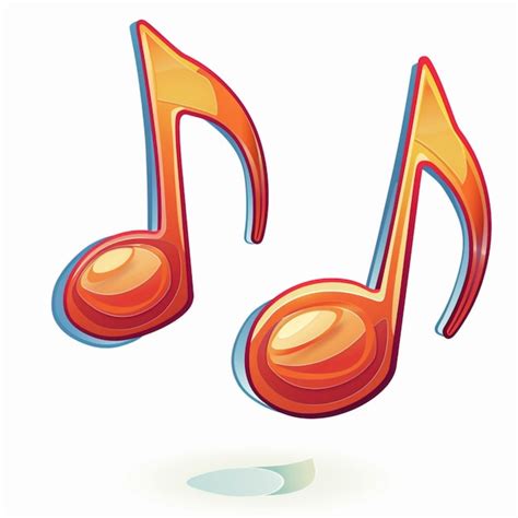 Colorful Musical Notes In Vector Art Style On A White Background