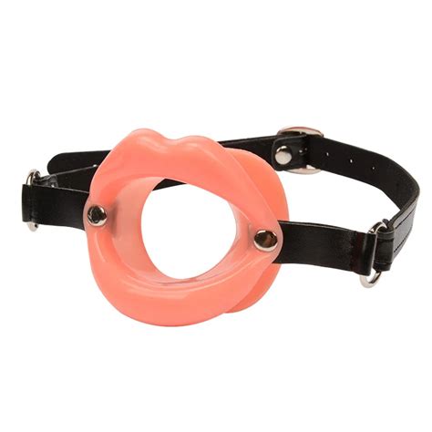 Sexy Lip Shape Silicone Oral Sex Open Mouth Gag Harness Fetish Bondage