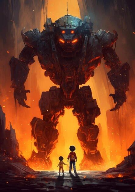 Premium AI Image | Anime scene of two children standing in front of a ...