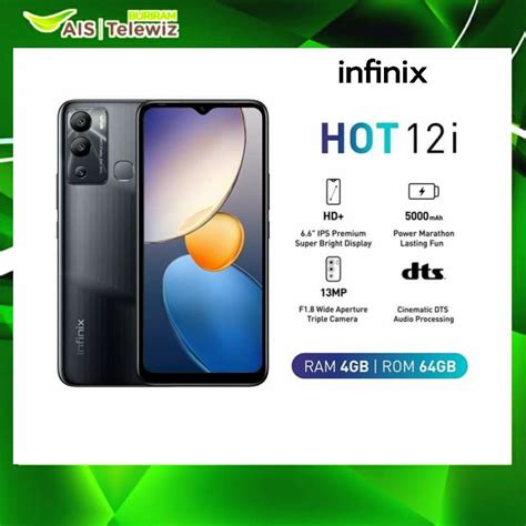 Infinix Hot 12i สมาร์ทโฟน 4g จอ 66hdips Ram 4gbrom 64gb Android 11