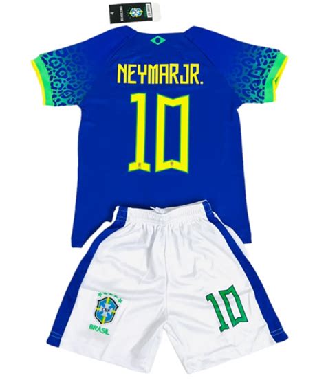 Maillots de Tenue Brésil Neymar Jr 10 Enfant Extérieur 2022 haute