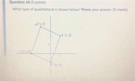 Solved Question Points What Type Of Quadrilateral Is Shown