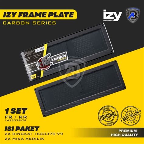 Cover Tempat Dudukan Frame Plat Nomor Mobil Model Carbon Izy Dengan