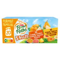 Compotes multivariétés POM POTES les 96 gourdes de 90g à Prix Carrefour