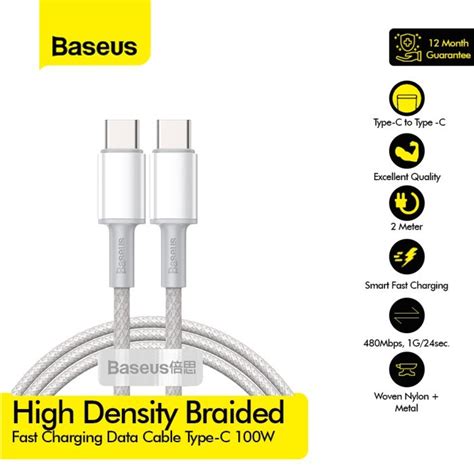 Jual Baseus Kabel Data Type C To Type C High Density Braided Cable Pd 100w Shopee Indonesia