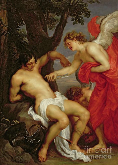 Saint Sebastian And The Angel Painting By Anthony Van Dyck Fine Art