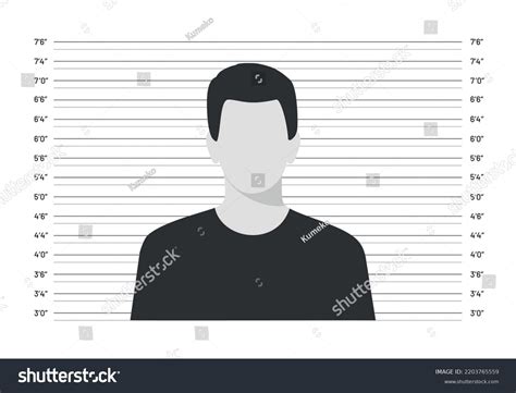 Silhouette Anonymous Man Mugshot Lineup Isolated Stock Vector Royalty