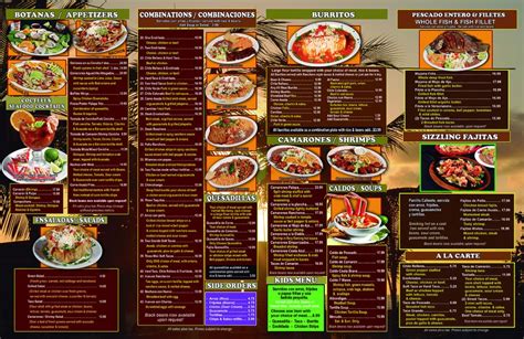 Palapa Menu Palapa Mexican Grill