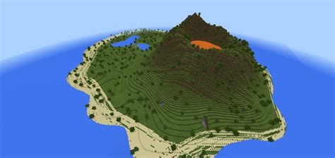 Volcano Island Custom Terrain Minecraft PE Maps