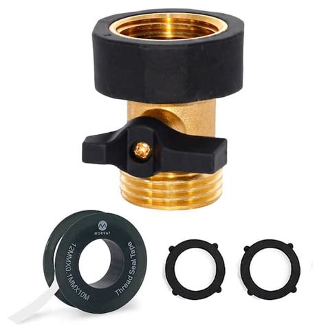 Morvat Heavy Duty Brass And Rubber Garden Hose Connector Shut Off Valve