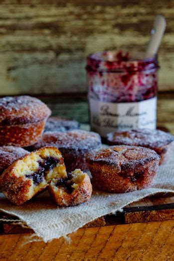 Baked Doughnut muffins with Blueberry Jam - Simply Delicious