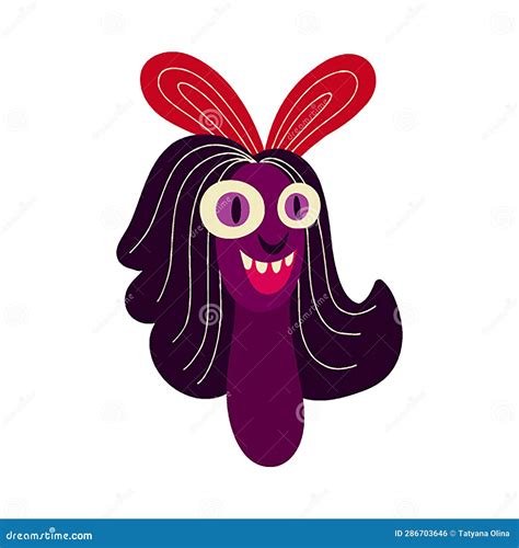 Worm Character for Halloween Holiday. Cute Bizarre Comic Characters in Modern Flat Hand Drawn ...