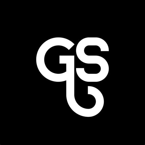 Diseño De Logotipo De Letra Gs Sobre Fondo Negro Concepto De Logotipo De Letra De Iniciales