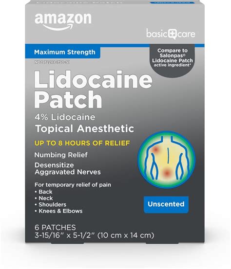 Amazon Basic Care Basic Care Lidocaine Patch Topical Anesthetic