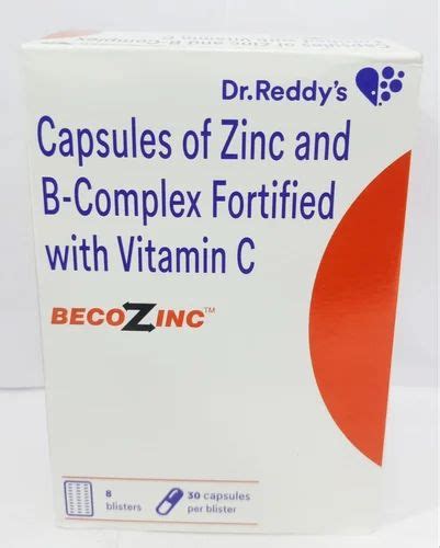 Becozinc Capsule Capsules Of Zinc And B Complex Fortified With Vitamin