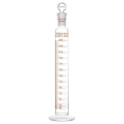 Buy Stonylab Measuring Cylinder With Stopper 250 Ml Heavy Wall Borosilicate Glass Measuring