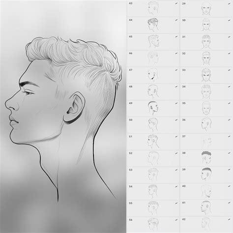 Artstation 100 Procreate Male Head Stamps Part 5 Procreate Men