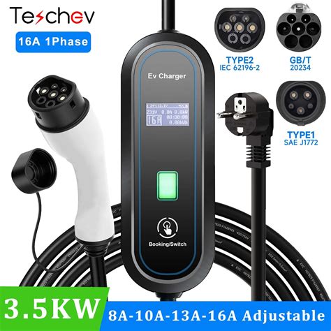 Teschev Portable Ev Charger Type A Kw Evse Charging Box Gbt