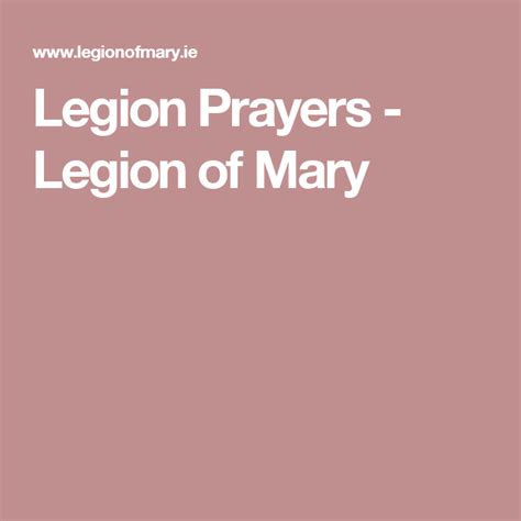 Legion Prayers - Legion of Mary