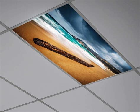 Buy Driftwood Fluorescent Light Covers 2x4,Seascape Theme with Old ...