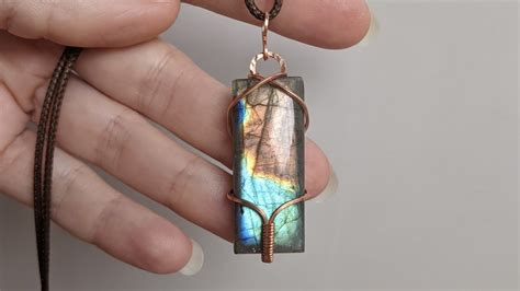 Rectangle Cabochon Wire Wrapped Pendant Tutorial Youtube