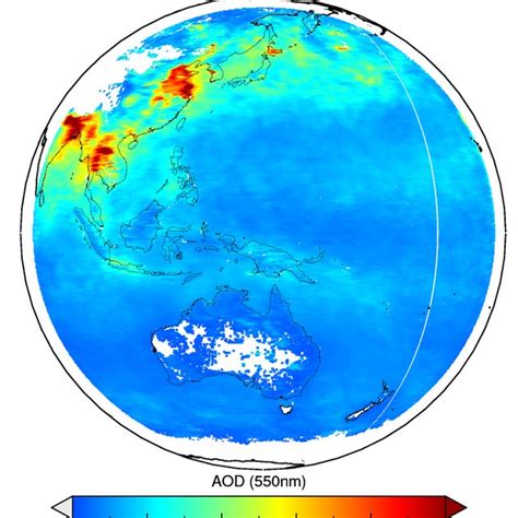 Daily Mean Aod At 550 Nm Calculated Over All Daylight Full Disk Images