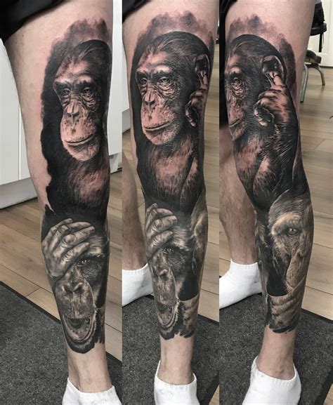 Monkey Sleeve Tattoo Monkey See No Evil Seak No Evil Hear No Evil Deer