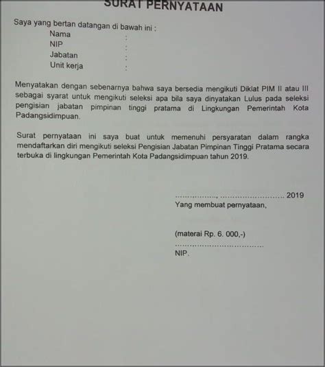 Contoh Surat Pernyataan Dukungan Caleg Surat Lamaran Kerja Desain