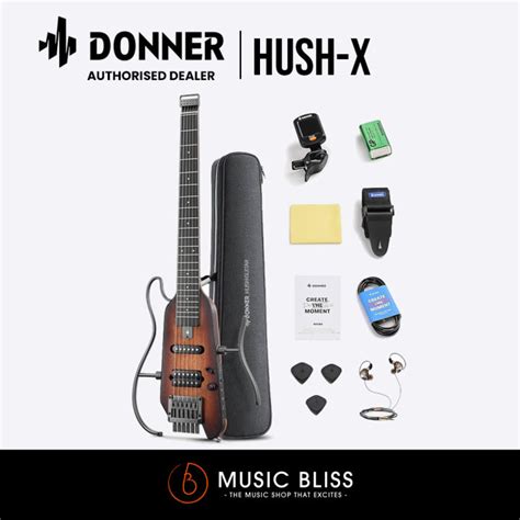 Donner Hush X Electric Guitar Sunburst Natural Hush X Lazada