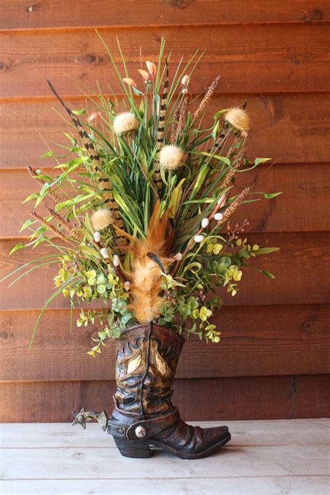 Western Flower Arrangement Flowers Country Western Decor Western