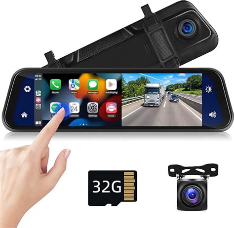 Podofo Dashcam Avant Et Arriere Bluetooth Sans Fil Carplay Et Android