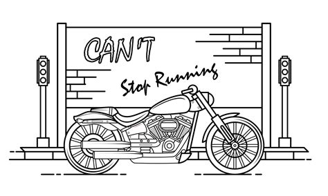 Motorcycle Outline Design for Drawing Book Style four 3221421 Vector ...