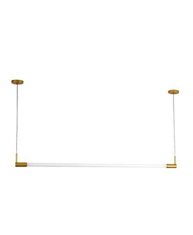 Lustre Pendente Slim Tubular T Cm Dourado Fosco Iluminamundo