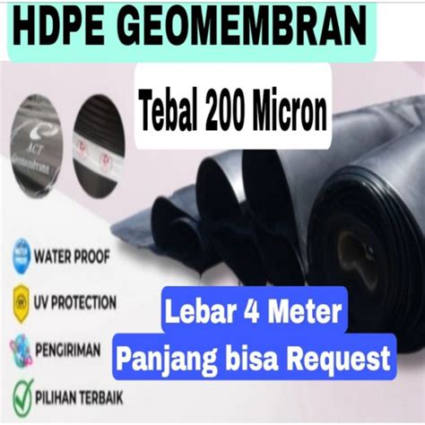 Jual Plastik Hdpe Geomembran Tebal Micron Lebar Meter X Panjang