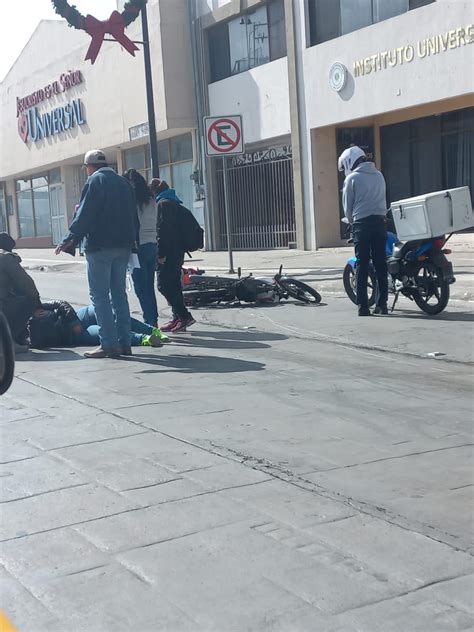 Pareja De Repartidores Se Accidenta En Zona Centro De Saltillo Se