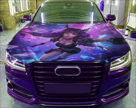 Car Hood Wrap Cyborg Girl Vinyl Sticker Full Color Custom Decal Fit Any