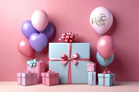 Premium Photo Happy Mothers Day Decoration Background With T Box