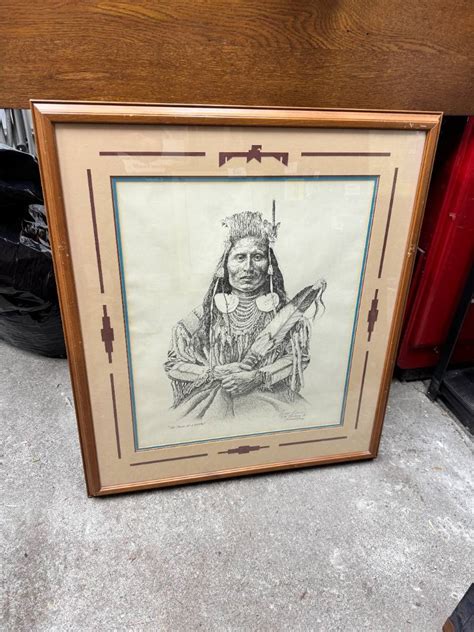 Lot 95 Large Signed Native Artwork By Dan Brewer Pride Of A Nation