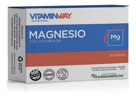 Vitaminway Magnesio B6 X 30 Cap Citrato Lactato Mg0 Cuotas