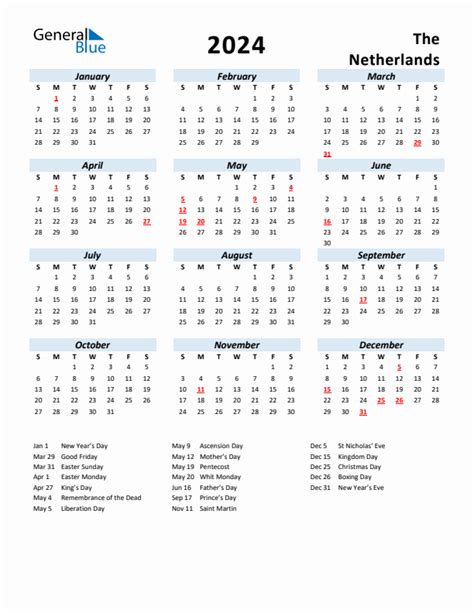 Netherlands Public Holidays Calendar Lori Sileas