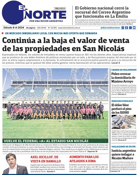 Diario El Norte Edici N Digital S Bado De Abril De Diario El