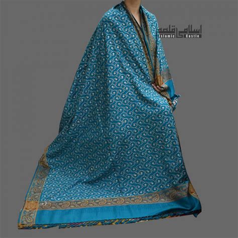 Turquoise Blue Embroidered Women Shawl – Woolen Acro Design Wrap